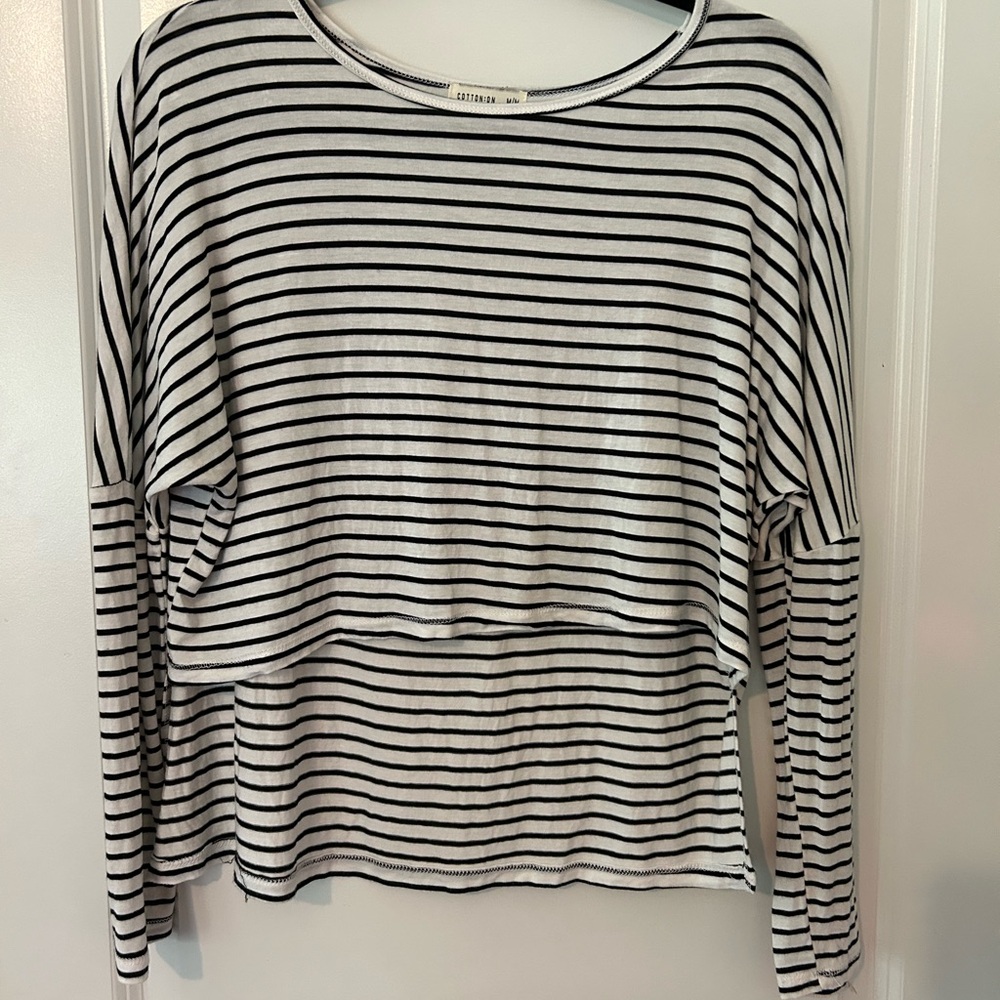 Black and white striped high low